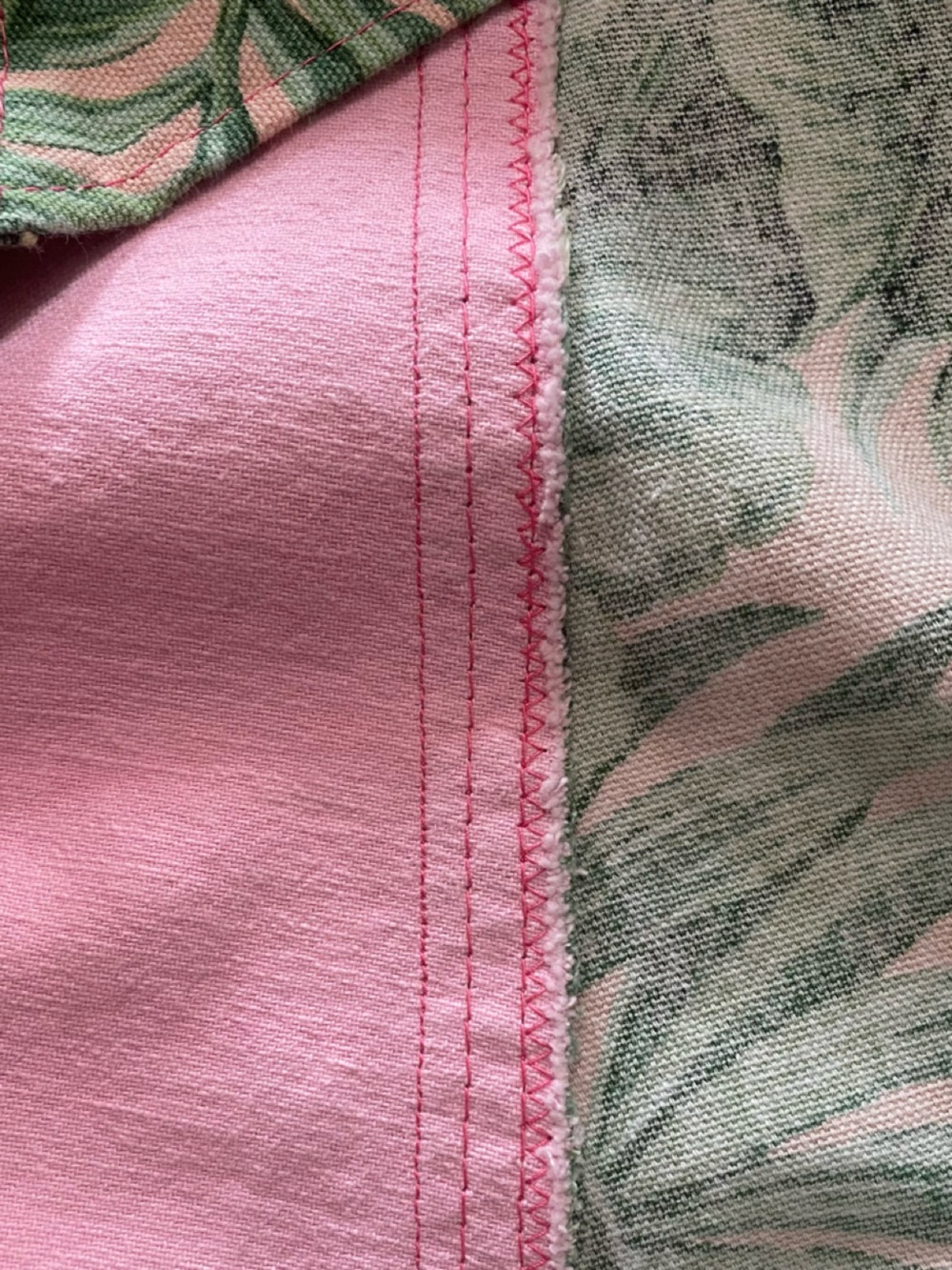 Homemade tropical, print and pink women’s overalls. 100% cotton made by me. - Picture 11 of 13